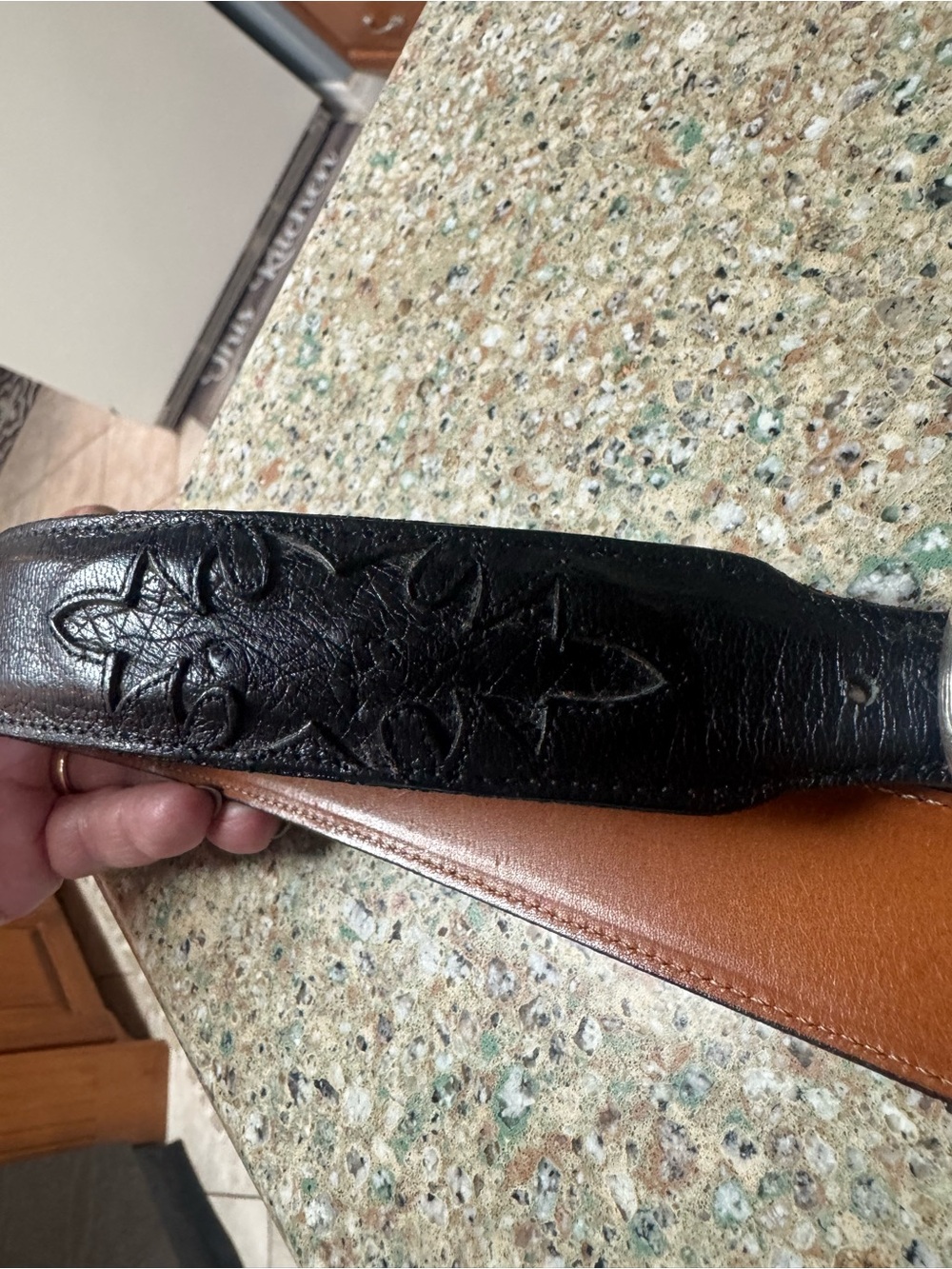 Lucchese Women’s Ostrich Belt W1068 Size 42 Black - Picture 5 of 9